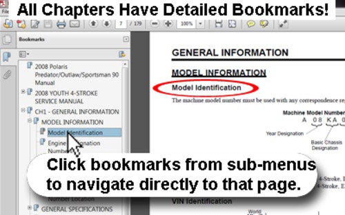 Product picture 2008 Polaris Predator, Outlaw, Sportsman 50/90 Svc Manual